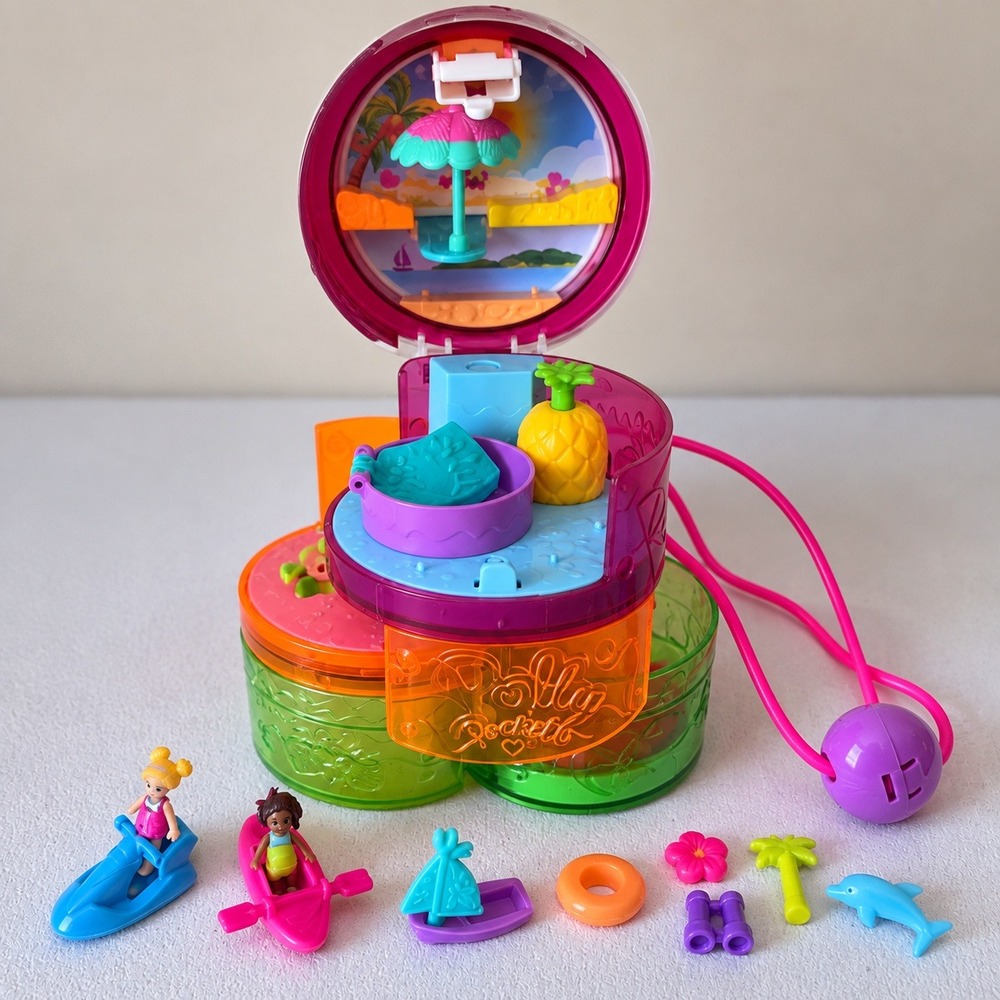 Polly Pocket Smoothie Sunshine Splash Playset Purse Kids Tropical Beach Toy